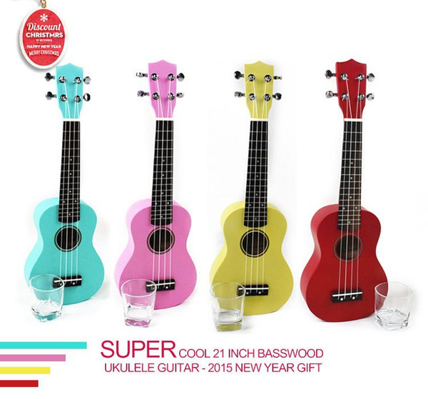 Quality 21 inch colorful basswood Ukulele for novice Guitar learner low price new year gift hot sale