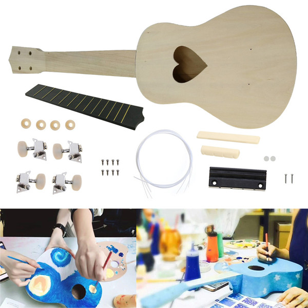 21 Inch DIY Ukulele Kit Basswood Hawaiian Guitar Musical Instruments for Child