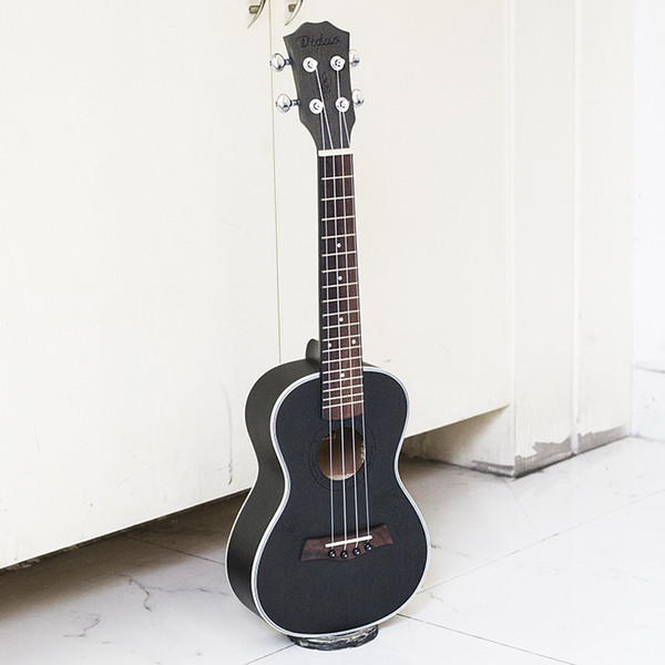 23'' black Ukulele 4 Strings Acoustic Guitar UKU Hawaii Mini Ubass Mahogany 18 tone travel ukulele Instruments guitalele