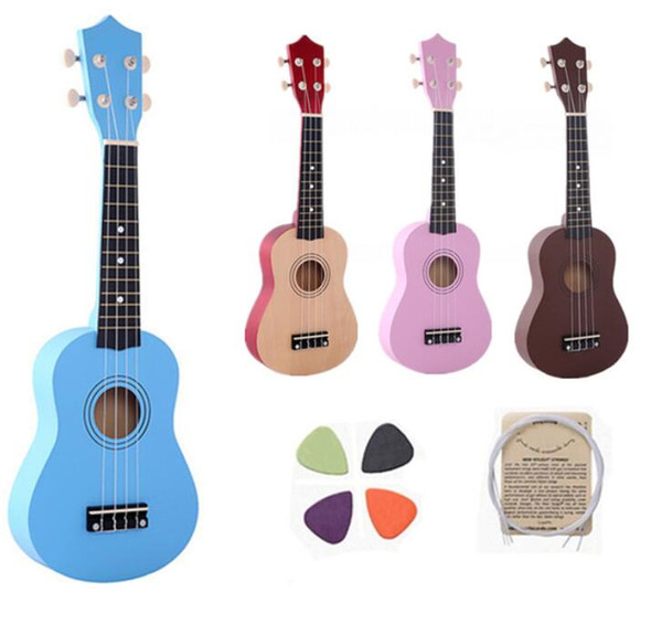 21 inch Ukulele Beginner Hawaii 4 String Guitar Ukelele for Children Kids Girls Christmas Gifts + Nylon Strings + Pick