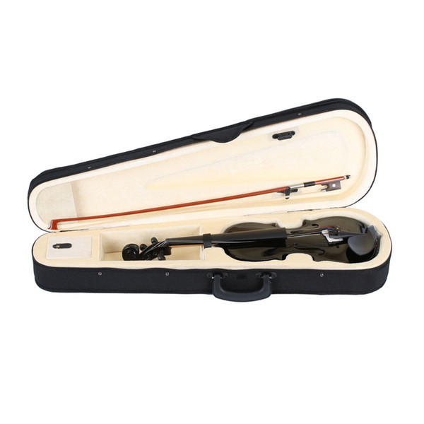 1Pcs Premium 3/4 Acoustic Violin Fiddle with Case Bow Rosin Black for 9-11 years old kids