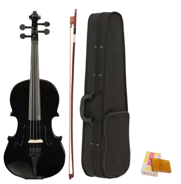 4/4 Full Size Acoustic Violin Fiddle Black with Case Bow Rosin