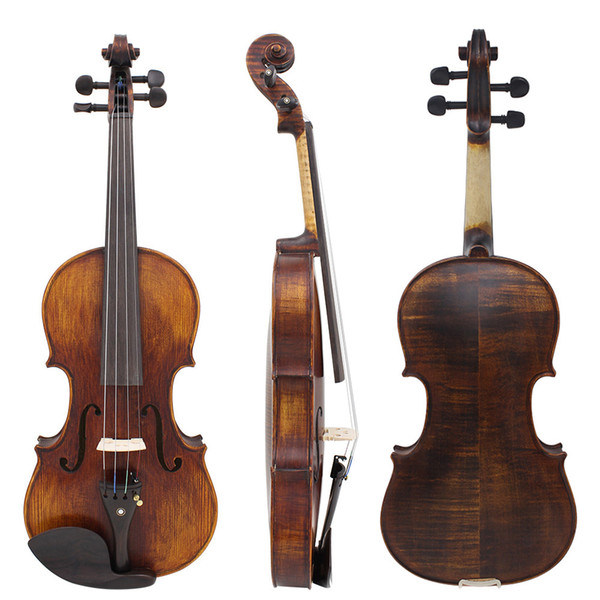 High Quality 4/4 Full Size Handcrafted Solid Wood Acoustic Violin Fiddle with Carrying Case Tuner Shoulder Rest