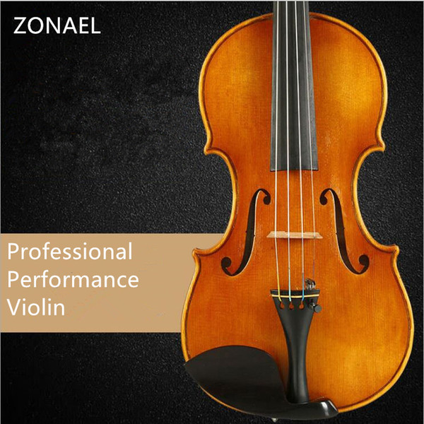 wholesale Solo Violin 4/4 spruce wood Matte Finish Solid Wood Violin Craft Stripe Violino Professional performan