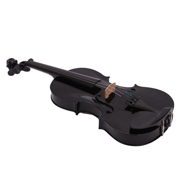 Music-S 4/4 Full Size Acoustic Violin Fiddle Black with Case Bow Rosin