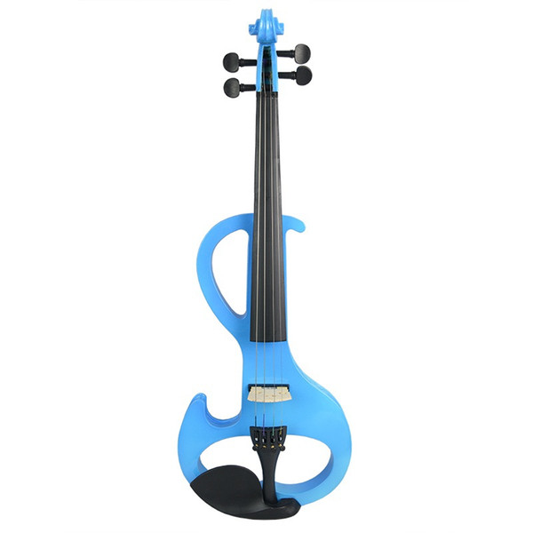 NAOMI Electric 4/4 Violin Silent Pickup Basswood Violin Pegs Fingerboard FULL SIZE VIOLIN SET Blue S