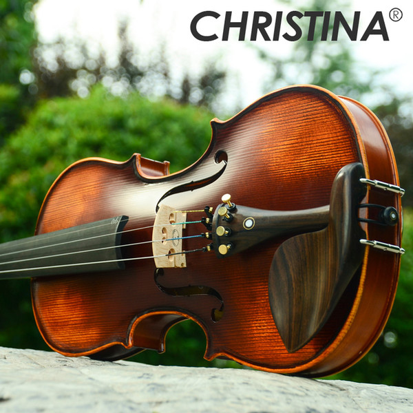 Italy Christina Stradivari V02 Violin 4/4 Violino 3/4 Antique High-grade Handmade Acoustic Fiddle Bow Rosin Violon Paten String Instrument