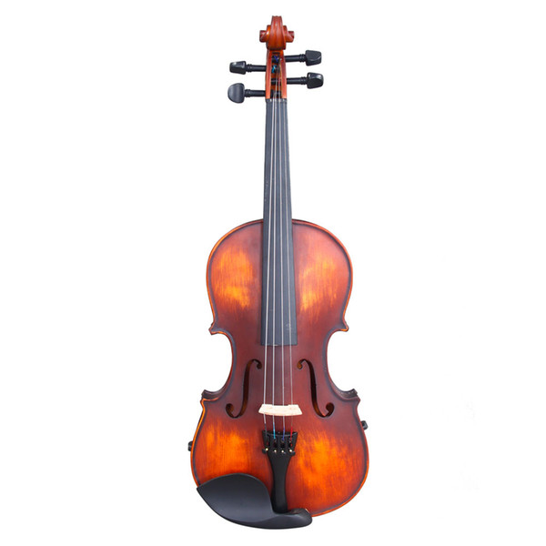 1/8 Classic Solid Wood Violin with Case Bow Strings Rosin Shoulder Rest Electronic Tuner Set Retro Color