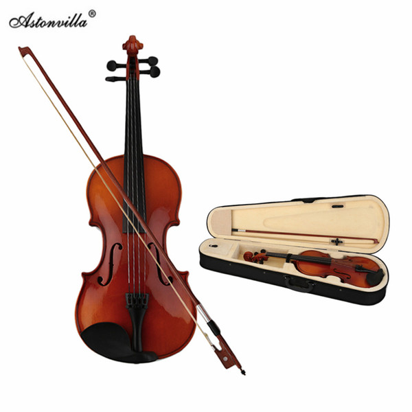 wholesale Astonvilla Spruce Solid Wooden 4/4 Violin Lacquer Light Fiddle 4-String Instrument Maple Solid Wooden Both Beginner Top Quality