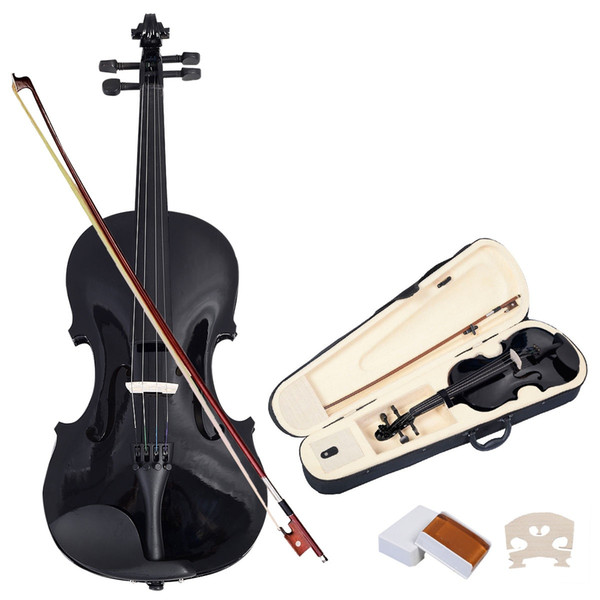 NAOMI VIOLIN ACOUSTIC Violin + CASE + BOW + ROSIN WHOLE SET -PURE BLACK