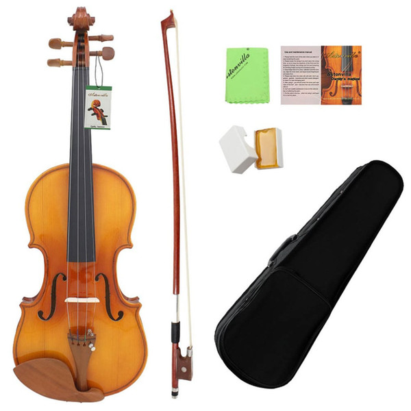 4/4 Violin Acoustic Solid Wood Violin High-end Antique Violin Tiger Skin Grain Musical Instrument With Storage Case