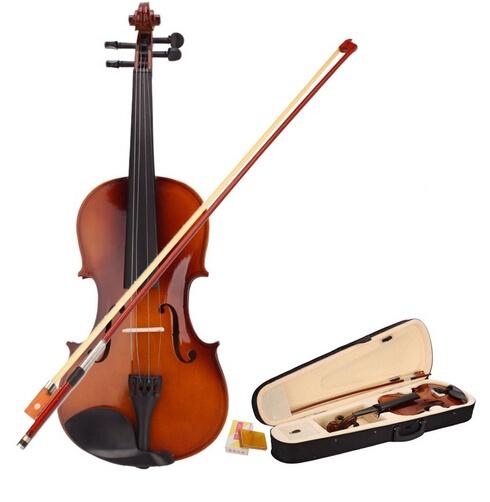 4/4 Size Student Violin Acoustic Violin Fiddle With Case Bow Rosin Vintage Color