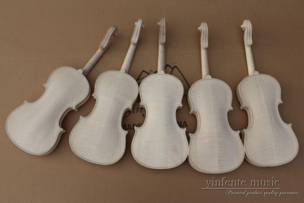 1pcs 4/4 unfinished violin flame maple back Russian spruce top Hand made parts