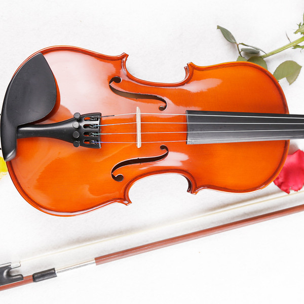 Free Shipping Brand Lacquer Paint Solid wood Violin 100% Handmade Student Grading Test Violin 4/4 1/8 3/4 1/4 1/2 Student