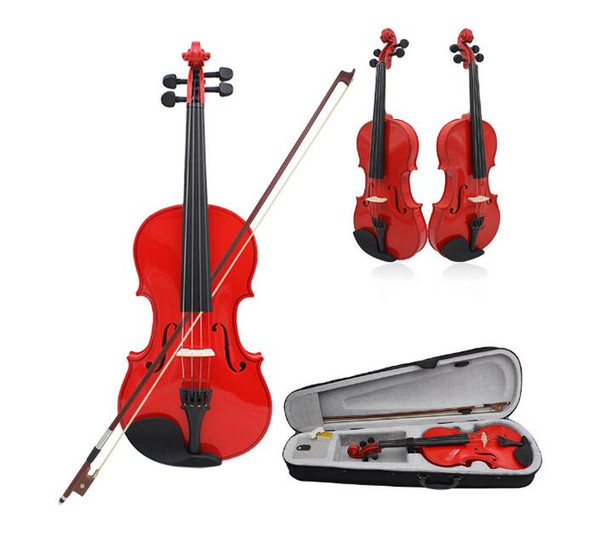 free shipping Coloured solid wood violin Bright basswood violin beginners practice popularizing violin