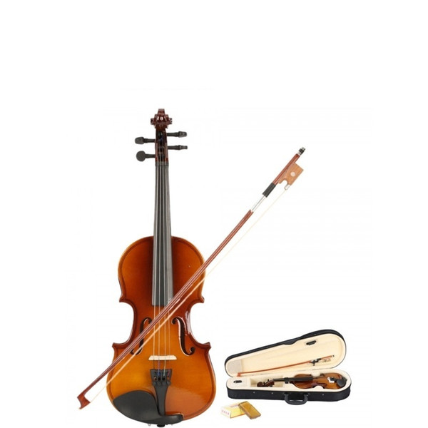 1/8 Natural Acoustic Violin with Case, Bow, Rosin for Children