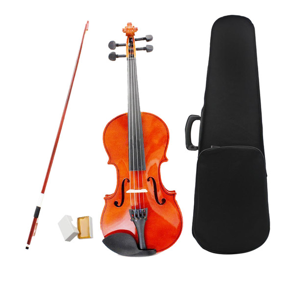 3/4 Size Natural Violin Basswood Face Board Steel String 4-String Instrument With Hard Case Arbor Bow For Beginners