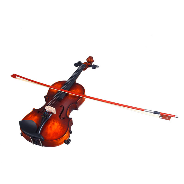 1/2 Size Classic Solid Wood Violin with Case Bow Violin Strings Rosin Shoulder Rest Electronic Tuner Kit Retro Color