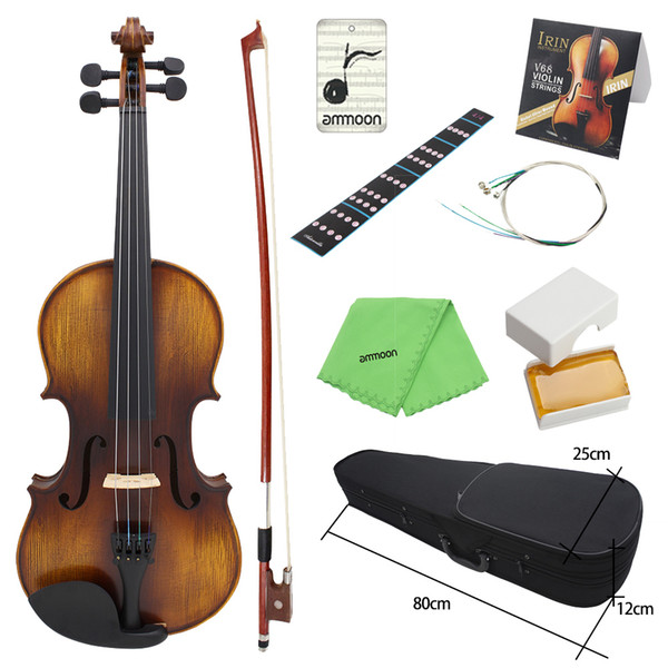 AV-508 4/4 Full Size Acoustic Violin Fiddle Kit Solid Wood Matte Finish Spruce Face Board 4-String Instrument free shipping