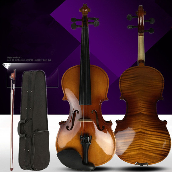 4/4 3/4 1/2 1/4 1/8 Handmade Violin Antique Maple violin FULL Violino Handmade Musical Instrument with Case Bow