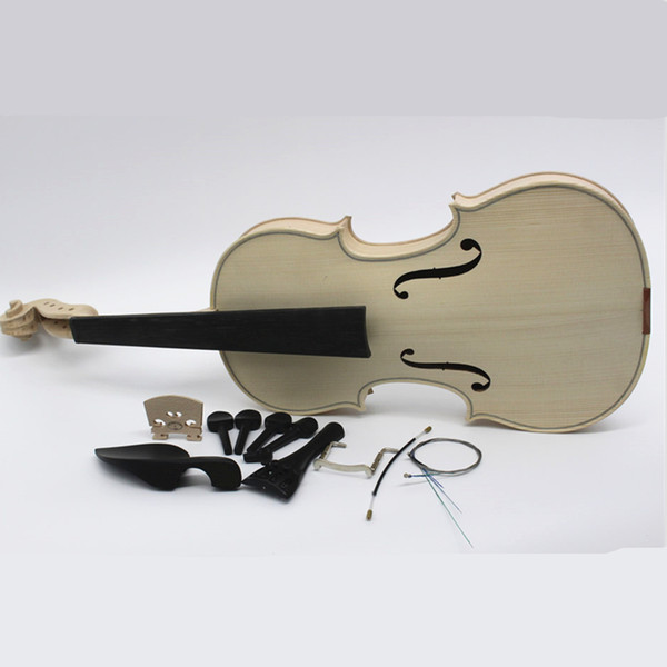 High Quality Factory Unfinished White Violin Selective 10 Years Natural Dried Maple Back Spruce Top Handmade Violino Full Size