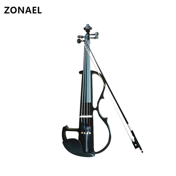 4/4 Electric Acoustic Violin Basswood Fiddle with Violin Case Cover Bow for Musical Stringed Instrument