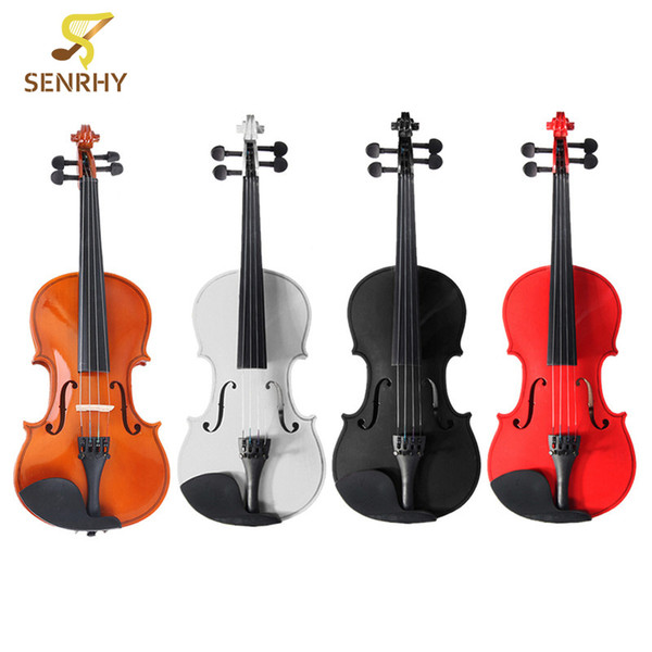 wholesale 4 Color 1/2 Natural Acoustic Wooden Violin Set with Case for Violin Stringed Instruments Beginner Lovers Kids Gifts Hot