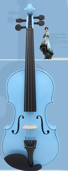 free shipping Blue Bright Violin Performing Popularized Practice of Solid Wood Adult Instruments