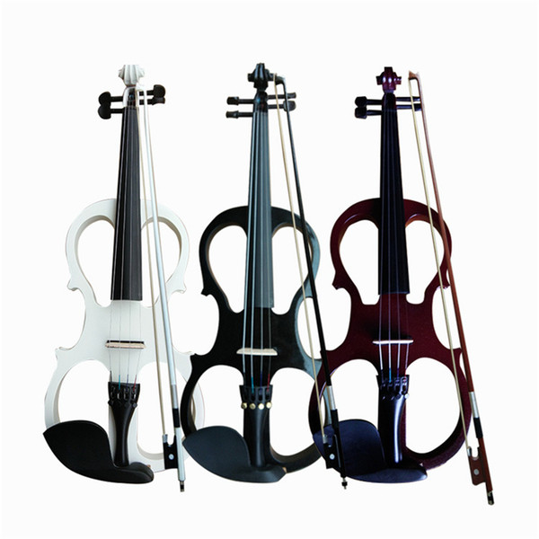 Full Size 4/4 Violin Fiddle Wood Electric Silent Style-3 Ebony Fingerboard Pegs Chin Rest Tailpiece