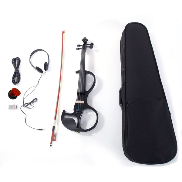 4/4 Full Size High-grade 8 Pattern Electroacoustic Violin Kit with Case Bow Rosin Black Color