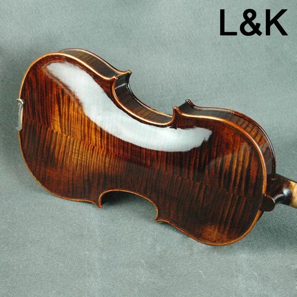 High quality handmade solid wood violin 4/4 beginner adult grading violin brown light tiger violin musical instrument wholesale free shippin