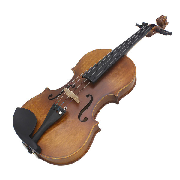 4/4 Full Size Violin Fiddle Matte Finish Spruce Face Board Ebony Fretboard 4-String Instrument with Hard Case Bow Rosin