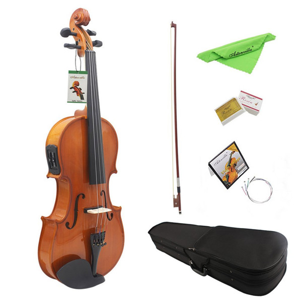 wholesale 4 Strings Solid Wood Electric Violin 4/4 Electro-Acoustic Violin Electronic with Gift Box Stringed Instrument For Beginners