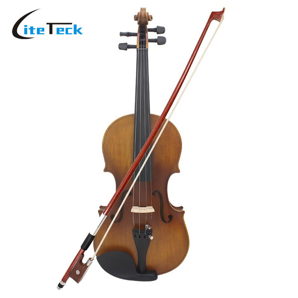 4/4 Full Size Violin Fiddle Solid Wood Spruce Face Board Ebony Fretboard 4-String Instrument with Case Bow Rosin Clean Cloth