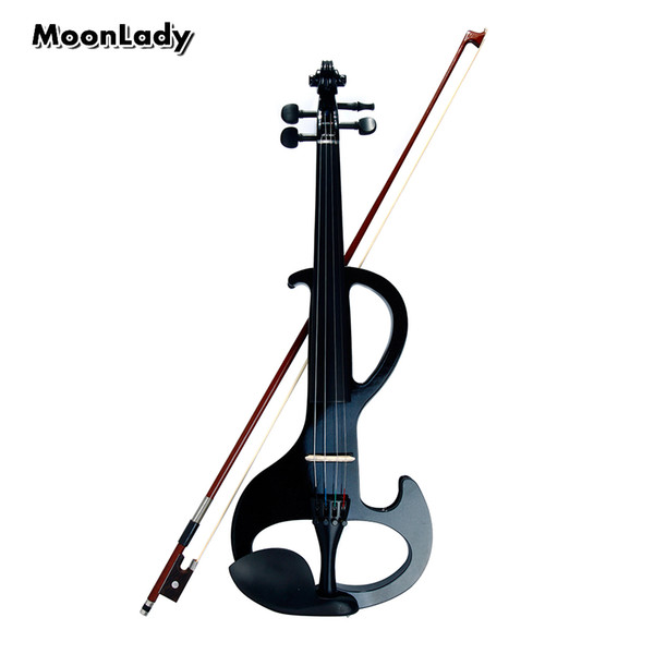 Black Electric Violin High Quality Maple Musical Instruments Crystal Classic Stringed Instruments Violin with Violin Case