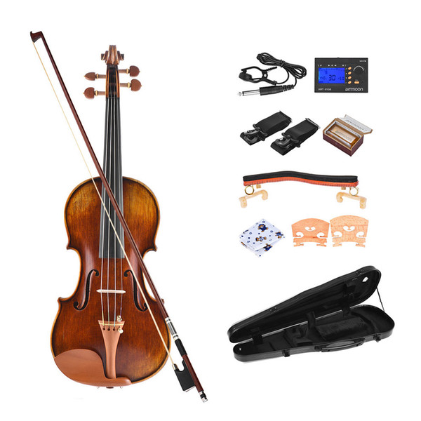 wholesale Pro Master 4/4 Full Size Violin Maestro Antonio Stradivari 1716 Style Handmade Violin Fiddle Kit with Case Shoulder Rest