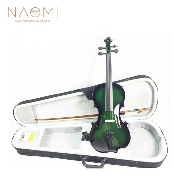 wholesale Acoustic Violin 4/4 Full Size Violin Fiddle with CASE BOW Green & Black for Students Beginners New