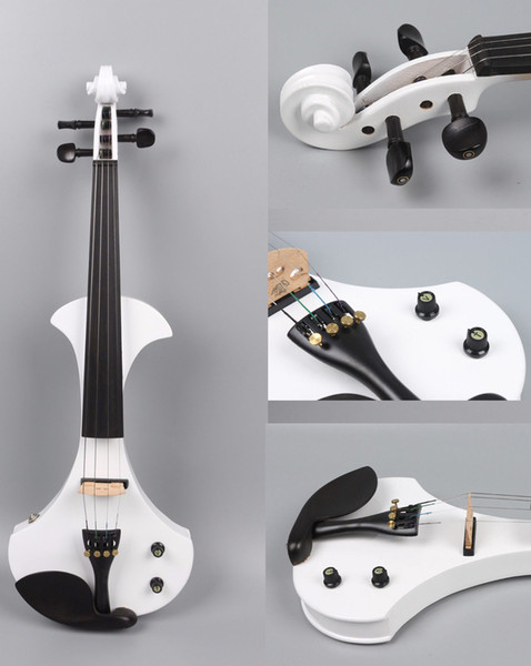 wholesale Violin 4/4 White Electric Violin Big Jack Sweet Sound Free Case + Bow