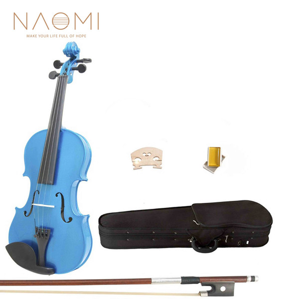 wholesale Acoustic Violin 4/4 3/4 1/2 1/4 1/8 Violin Blue Maple Wood Acoustic Violin + Case +Rosin+ Bow Students Beginners New