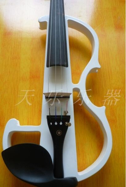 Wholesale-handmade full size white electric violin ,send hard case + bow + rosin free shipping for beginner