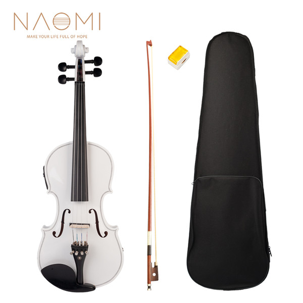 NAOMI Acoustic Electric Violin Fiddle 4/4 Full Size Violin Solid Wood Body Ebony Accessories High Quality Electric Violin New