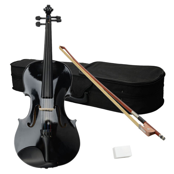 16 Inch Size Acoustic Viola with Case Bow Rosin Kit for Students Musical Instruments Black Color