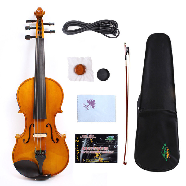 Yinfente 5 String Electric Acoustic Violin 4/4 Maple+Spruce Free Bow+Case #EV1