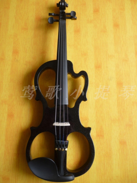 4/4 Electric Violin Fiddle Stringed Instrument with Wood Maple Ebony Fittings Cable Headphone Case for Music Lovers Beginners