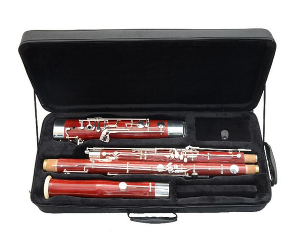 EarlMann Professional Musical Instrument High Quality Maple Wood Tube Cupronickel Silver Plated Keys C Tone Bassoon With Case Free Shipping