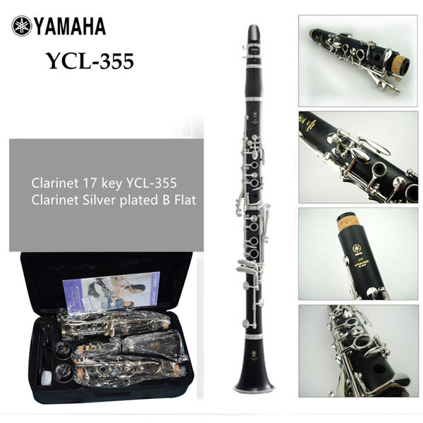 Japan Clarinet 17 key YCL-355 Clarinet Silver plated Bb Klarinet Bakelite Clarinet With Case Two Pairs Of Main Expor