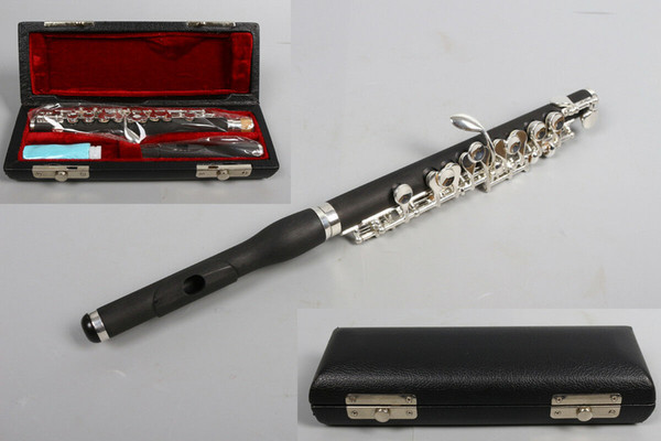 New Piccolo C key Rubber Wood Body Silver Plated Closed Hole Case