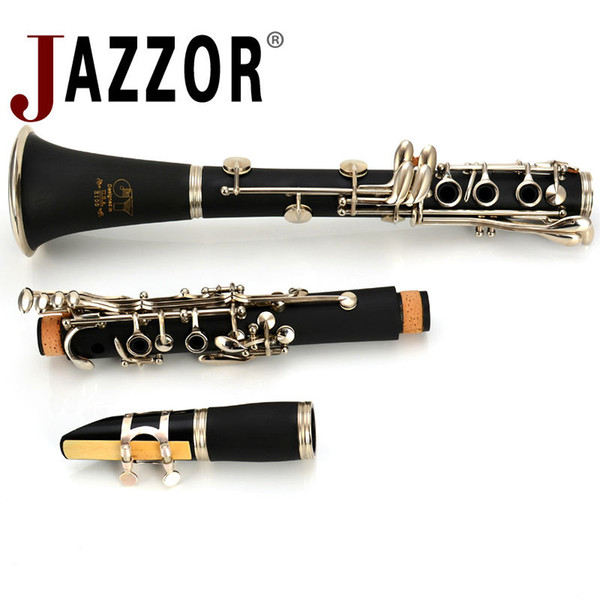 Profession JAZZOR Clarinet JYCL-E100 B flat hard rubber Clarinet 17 key with nickel plated,send Clarinet reeds,mouthpiece,case