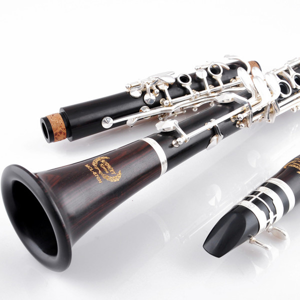 China Brand Ebony Wood Clarinet Bb Professional Playing Music Imported Ebony Clarinet Woodwind instrument