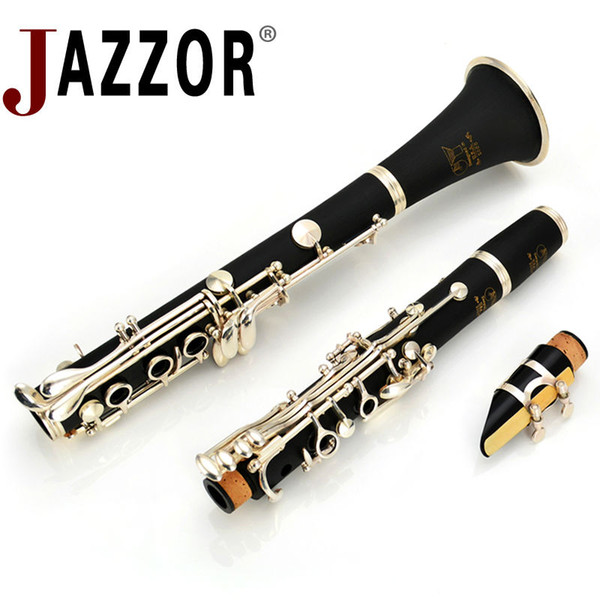 Professional JAZZOR JYCL-2000S Clarinet 17 key B flat Silver plated Composite wood Clarinet with high grade mouthpiece,case,reed